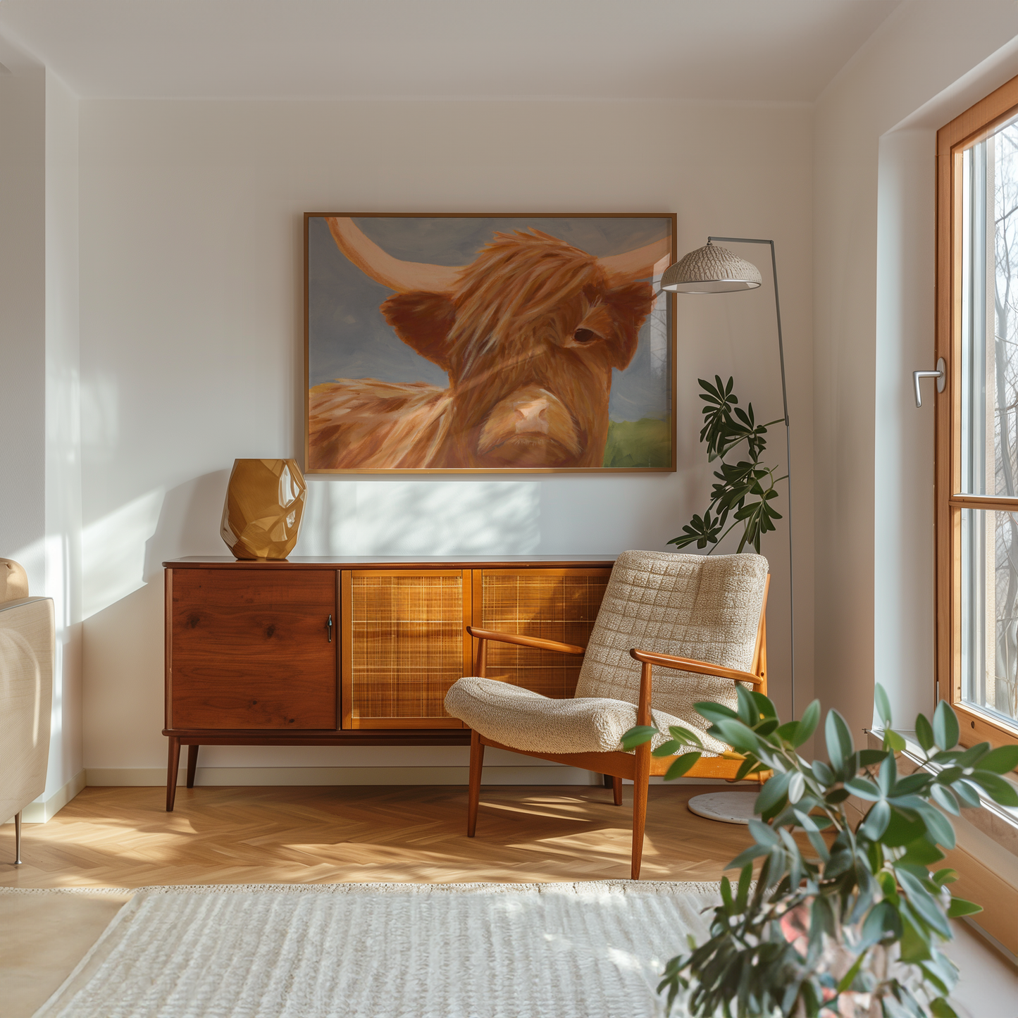 Highland Cow Wall Art | Rustic Farmhouse Animal Poster