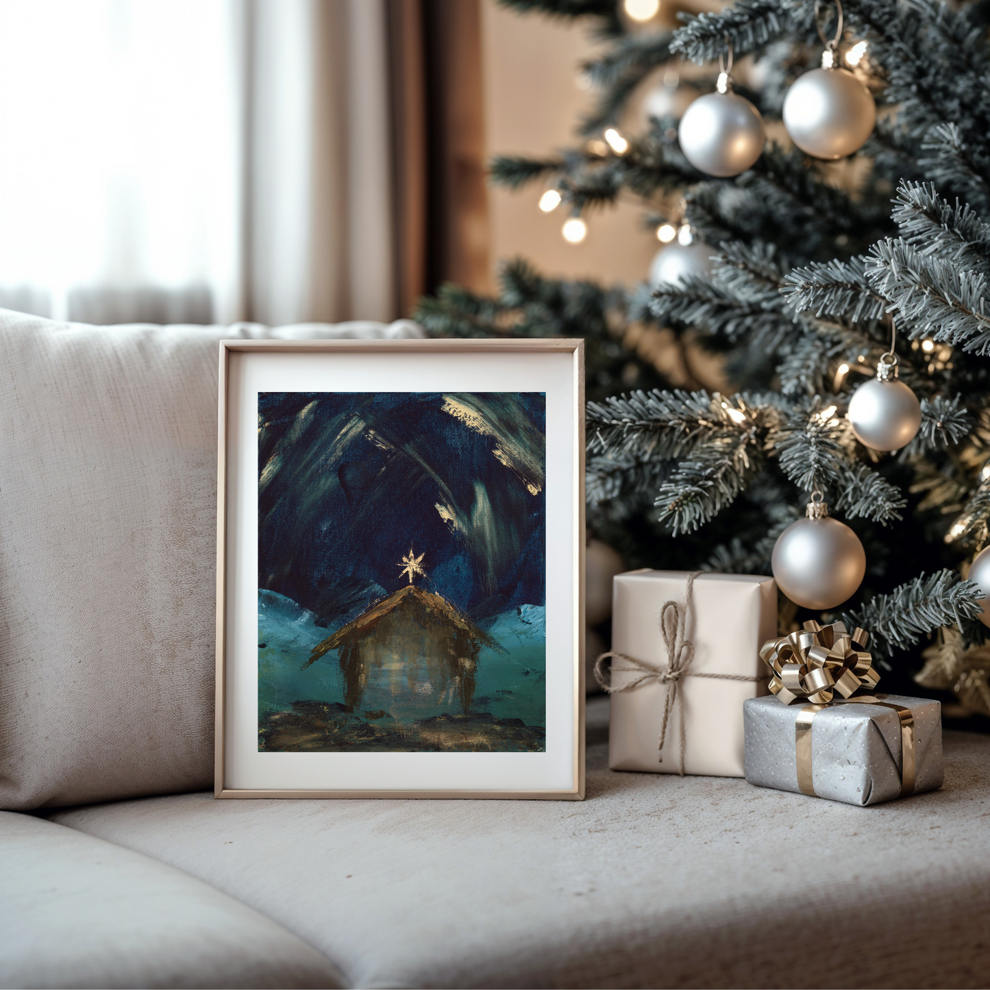 The Star Christmas Art Print | Festive Holiday Wall Poster