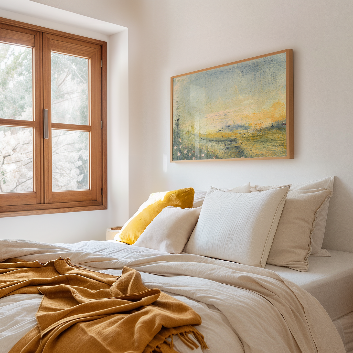 Sunset Flowers Art Print | Warm Toned Floral Wall Poster