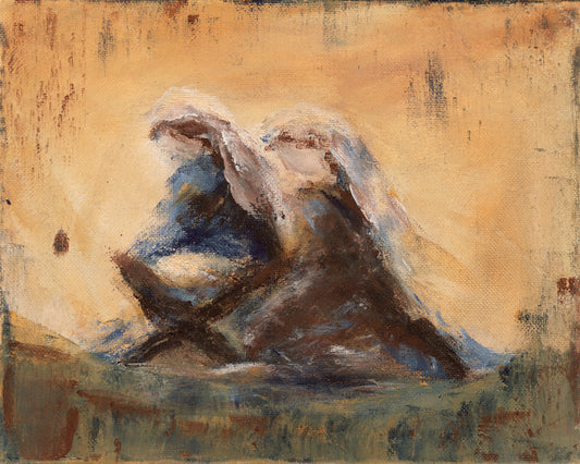 Christmas Nativity Scene Art Print | Religious Christmas Wall Decor