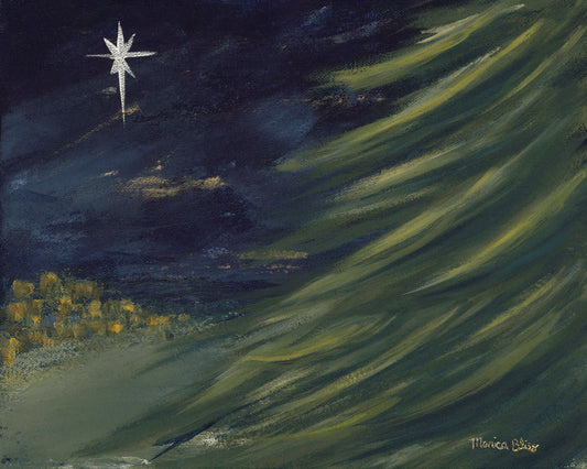 Holy Night Christmas Art Print | Religious Scene Poster