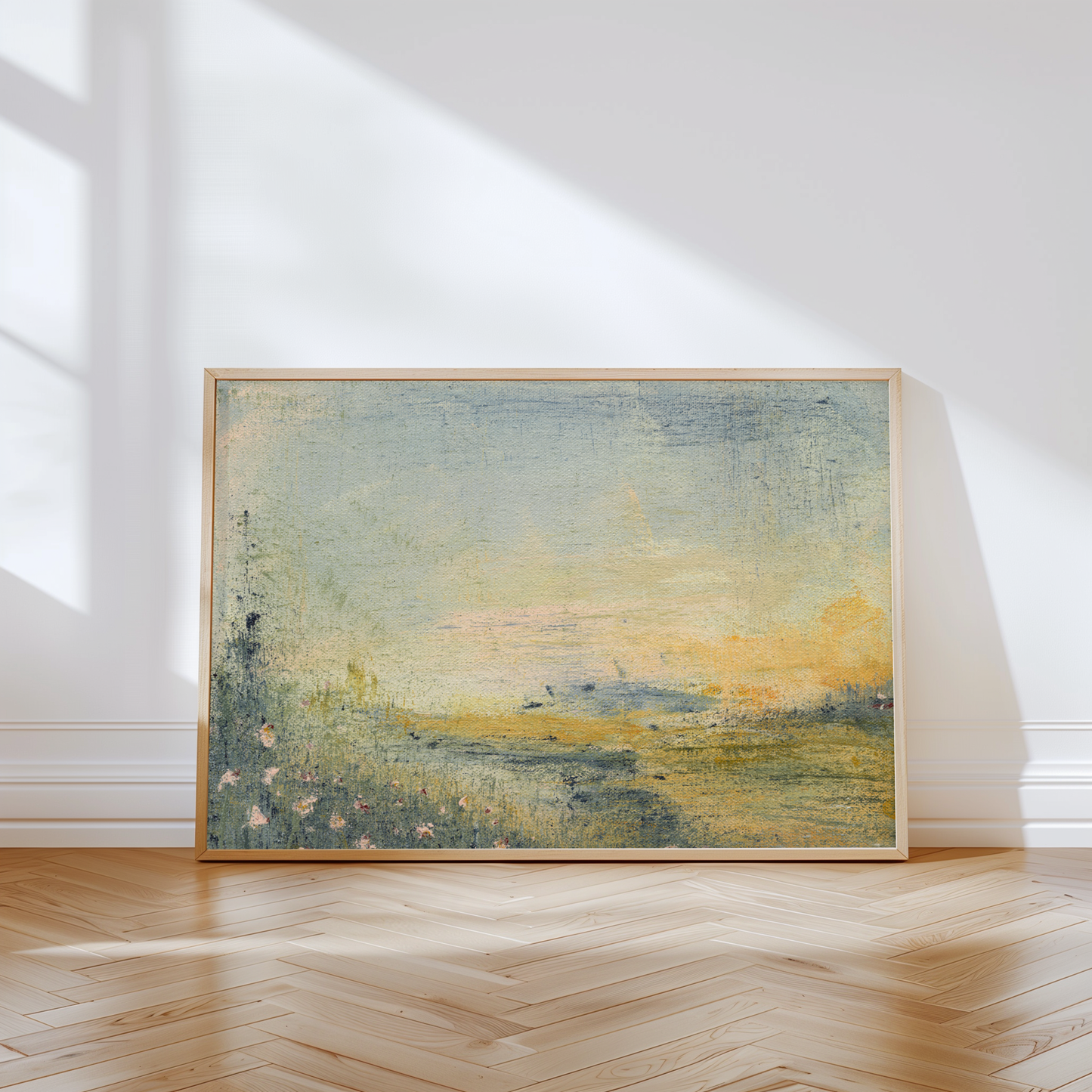 Sunset Flowers Art Print | Warm Toned Floral Wall Poster