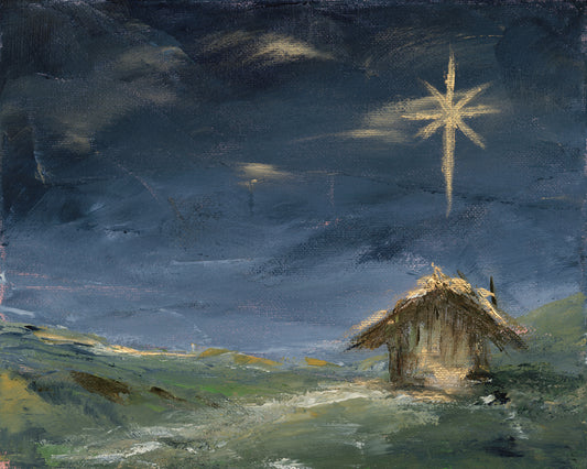 Silent Night Christmas Wall Art | Nativity Scene Religious Poster